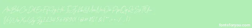 Kadung Tresno Font – White Fonts on Green Background