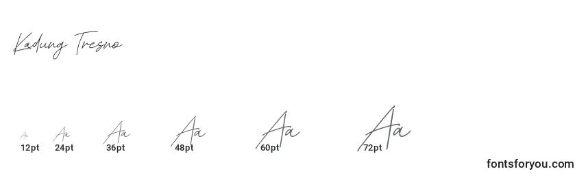 Размеры шрифта Kadung Tresno