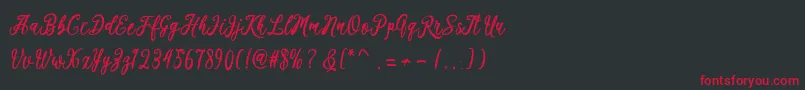 Kaeshum Font – Red Fonts on Black Background