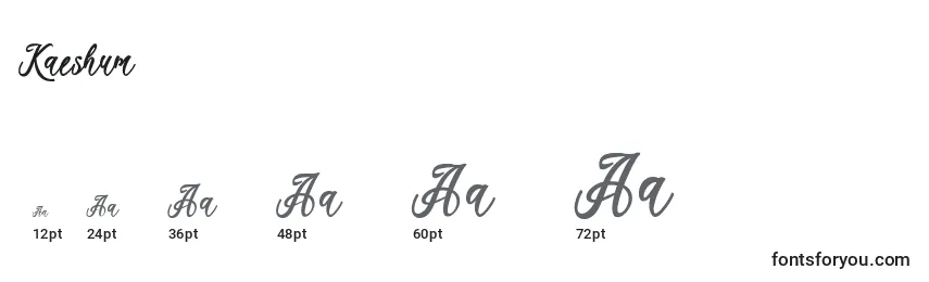 Kaeshum Font Sizes