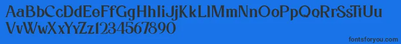 Kafina Dafont-Schriftart – Schwarze Schriften auf blauem Hintergrund