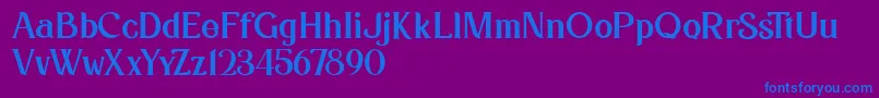 Kafina Dafont Font – Blue Fonts on Purple Background