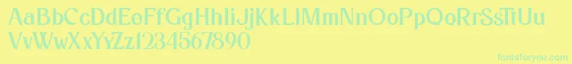 Kafina Dafont Font – Green Fonts on Yellow Background