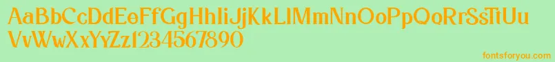 Kafina Dafont-Schriftart – Orangefarbene Schriften auf grünem Hintergrund