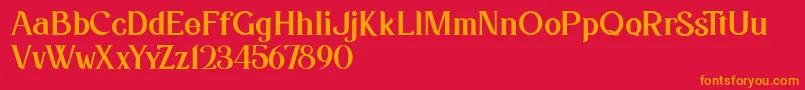 Kafina Dafont Font – Orange Fonts on Red Background
