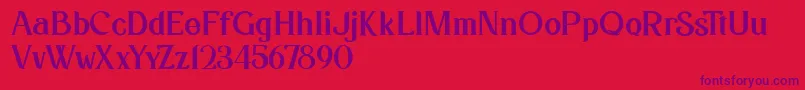 Czcionka Kafina Dafont – fioletowe czcionki na czerwonym tle