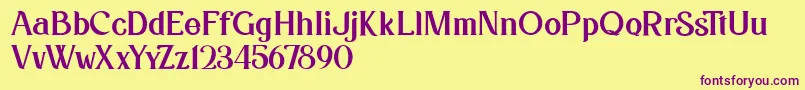 Kafina Dafont Font – Purple Fonts on Yellow Background