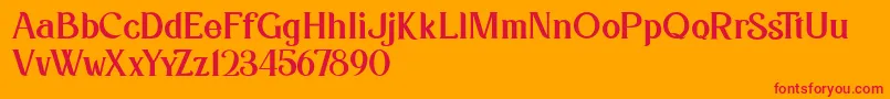 フォントKafina Dafont – オレンジの背景に赤い文字