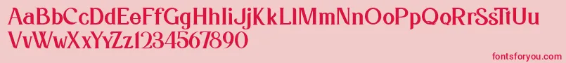Kafina Dafont Font – Red Fonts on Pink Background