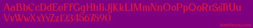 Czcionka Kafina Dafont – czerwone czcionki na fioletowym tle