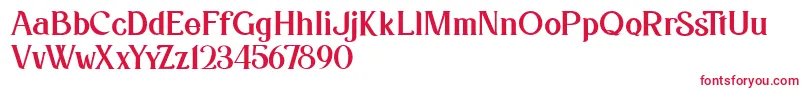 Kafina Dafont-Schriftart – Rote Schriften auf weißem Hintergrund
