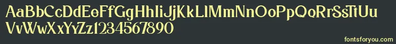 フォントKafina Dafont – 黒い背景に黄色の文字