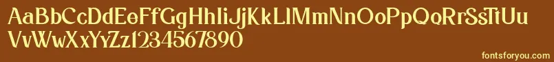 Kafina Dafont-fontti – keltaiset fontit ruskealla taustalla