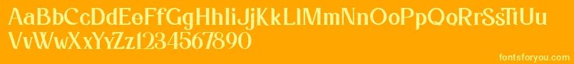 Kafina Dafont Font – Yellow Fonts on Orange Background