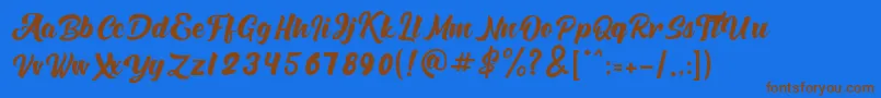 Kafka New Font – Brown Fonts on Blue Background