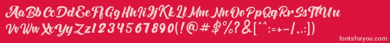 Kafka New Font – Pink Fonts on Red Background