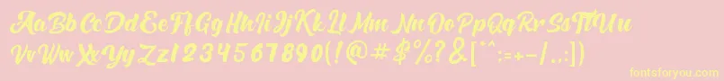 Kafka New Font – Yellow Fonts on Pink Background