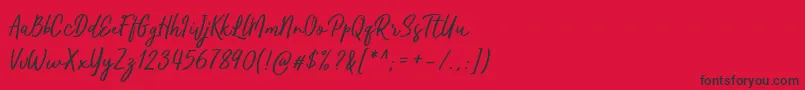 フォントKaftice – 赤い背景に黒い文字