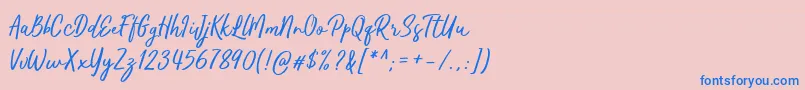 フォントKaftice – ピンクの背景に青い文字