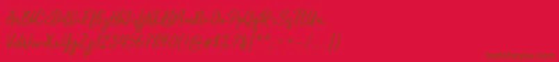 Kaftice Font – Brown Fonts on Red Background