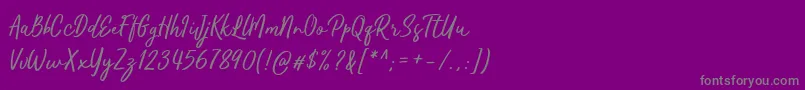 Kaftice Font – Gray Fonts on Purple Background