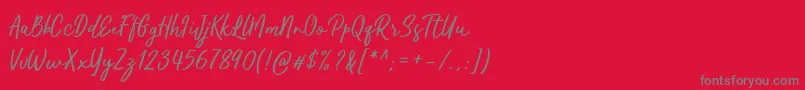 Kaftice Font – Gray Fonts on Red Background