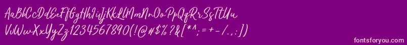 Kaftice Font – Pink Fonts on Purple Background
