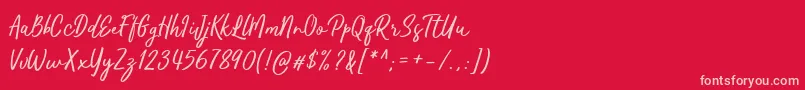 Kaftice Font – Pink Fonts on Red Background