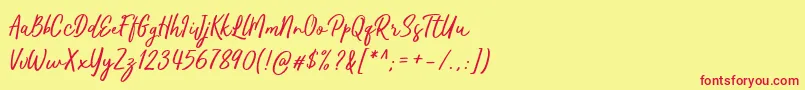 Kaftice-fontti – punaiset fontit keltaisella taustalla