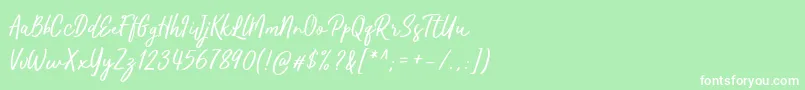 Kaftice Font – White Fonts on Green Background