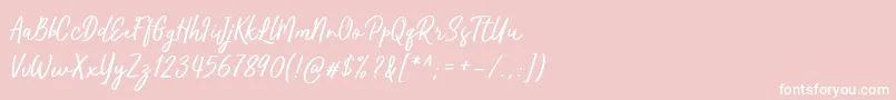 Kaftice Font – White Fonts on Pink Background