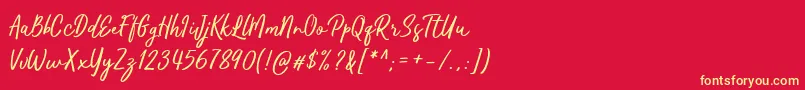 Kaftice Font – Yellow Fonts on Red Background