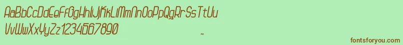 Kagura Italic Font – Brown Fonts on Green Background