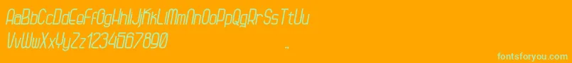 フォントKagura Italic – オレンジの背景に緑のフォント