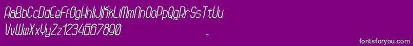 Kagura Italic Font – Green Fonts on Purple Background