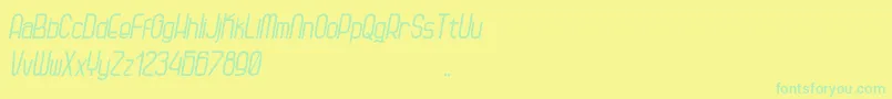 Kagura Italic Font – Green Fonts on Yellow Background