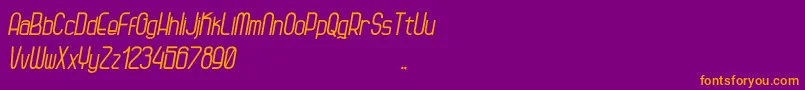 Kagura Italic Font – Orange Fonts on Purple Background