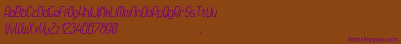 Kagura Italic-Schriftart – Violette Schriften auf braunem Hintergrund