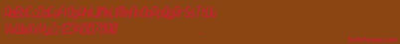 Kagura Italic Font – Red Fonts on Brown Background