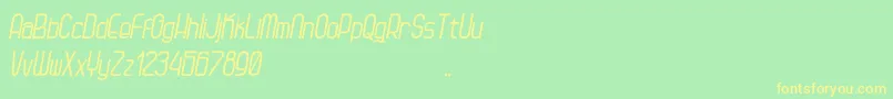 Kagura Italic Font – Yellow Fonts on Green Background
