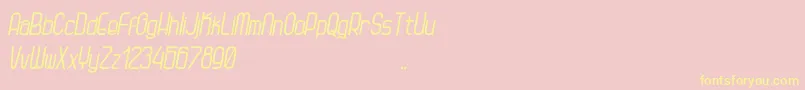 Kagura Italic Font – Yellow Fonts on Pink Background