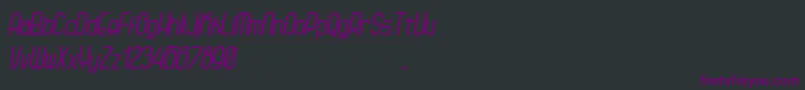 Czcionka Kagura Italic – fioletowe czcionki na czarnym tle
