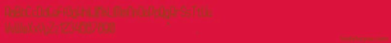 Kagura-Schriftart – Braune Schriften auf rotem Hintergrund