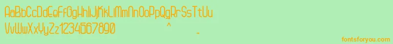 フォントKagura – オレンジの文字が緑の背景にあります。