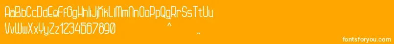 Kagura-Schriftart – Weiße Schriften auf orangefarbenem Hintergrund