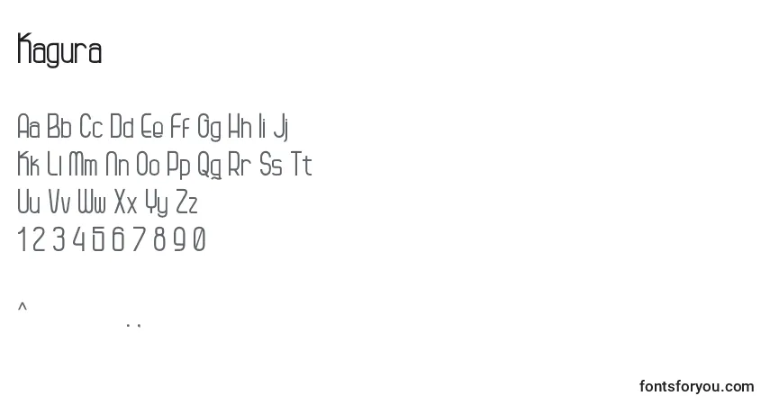 Schriftart Kagura (131313) – Alphabet, Zahlen, spezielle Symbole