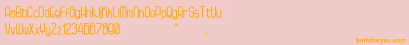 Kagura-Schriftart – Orangefarbene Schriften auf rosa Hintergrund