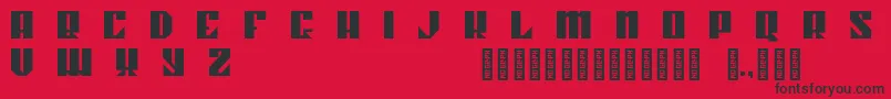 Kahnstruct Regular-Schriftart – Schwarze Schriften auf rotem Hintergrund