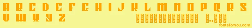 Kahnstruct Regular Font – Orange Fonts on Yellow Background
