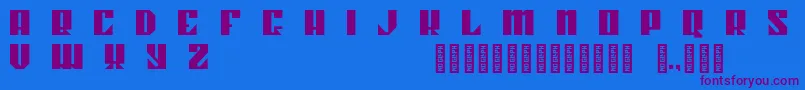 Kahnstruct Regular Font – Purple Fonts on Blue Background